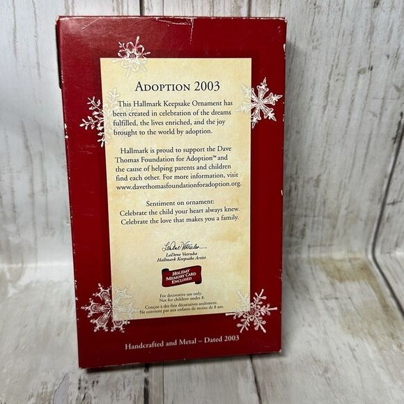 Hallmark Ornament 2003 Adoption Celebrate the Child your Heart always knew - Picture 2 of 4